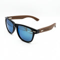 Unisex Walnut Wood Sunglasses UV400 - Blue Mirror - Karoo Earth