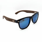 Unisex Walnut Wood Sunglasses UV400 - Blue Mirror - Karoo Earth