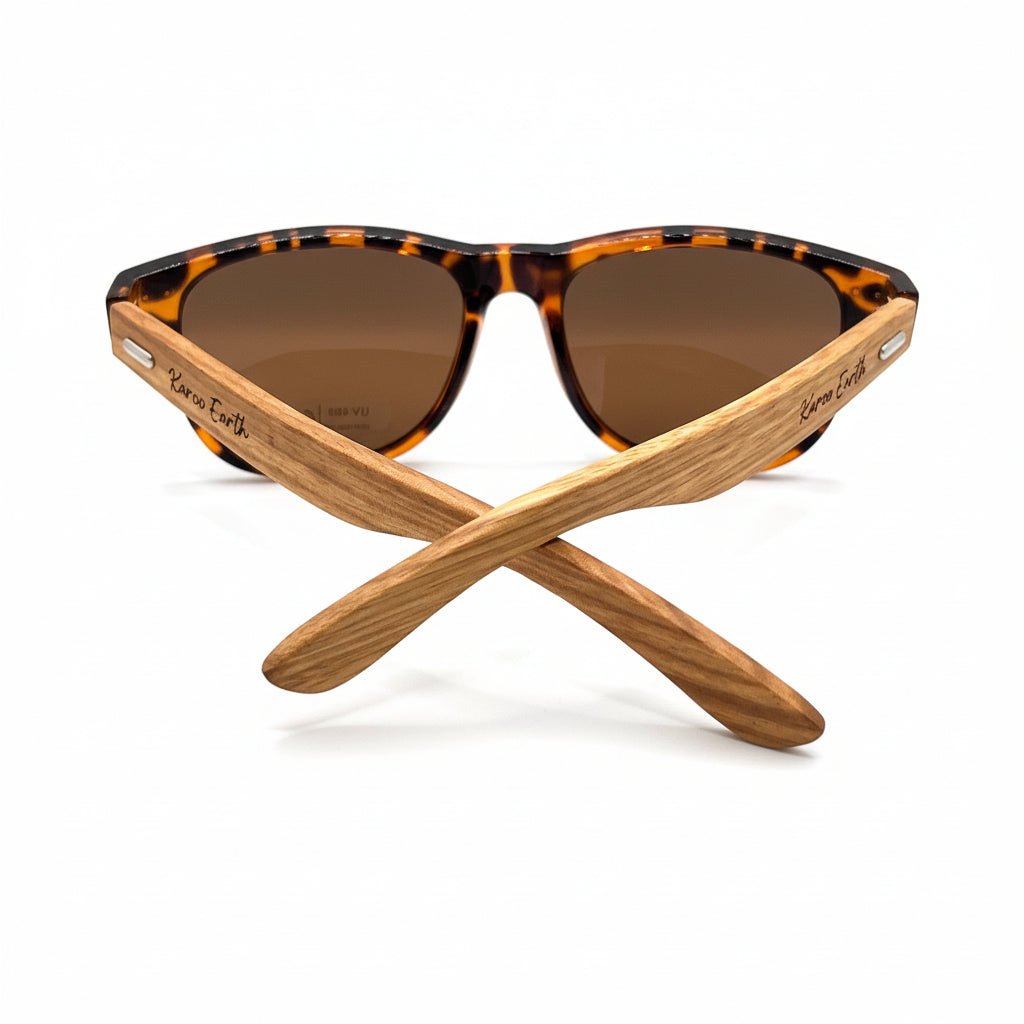 Unisex Walnut Wood Sunglasses UV400 - Tortoiseshell - Karoo Earth