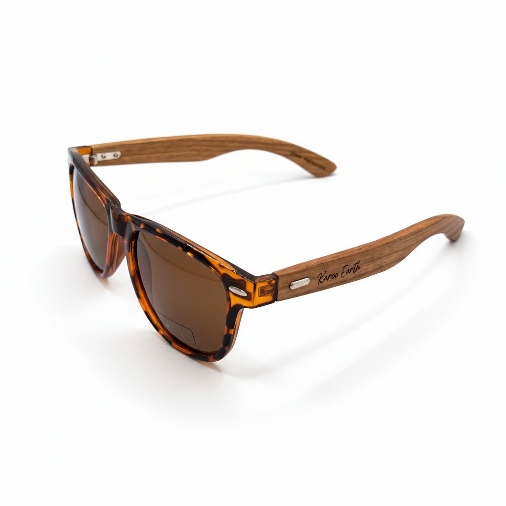 Unisex Walnut Wood Sunglasses UV400 - Tortoiseshell - Karoo Earth