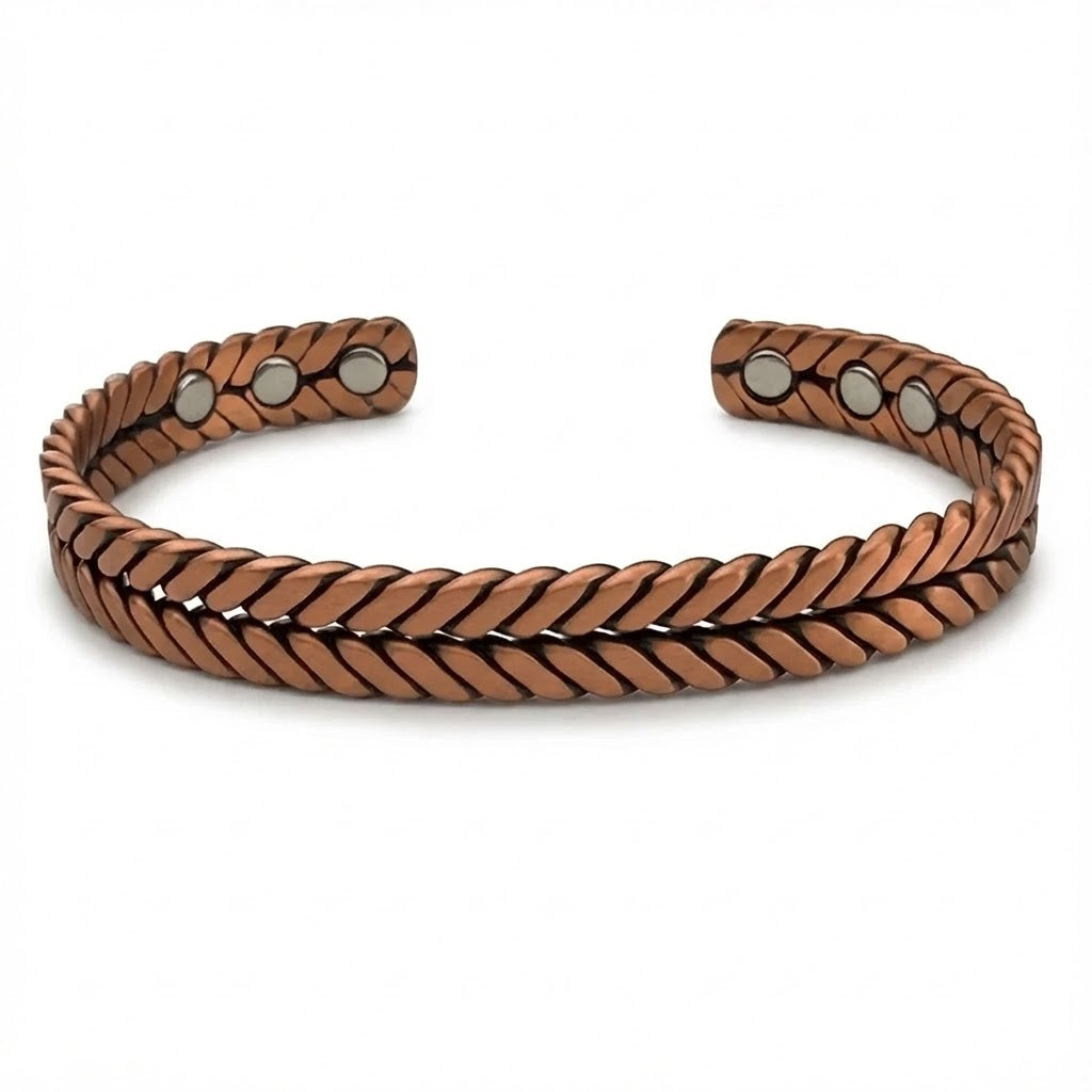 Copper Herringbone Bracelet Plain
