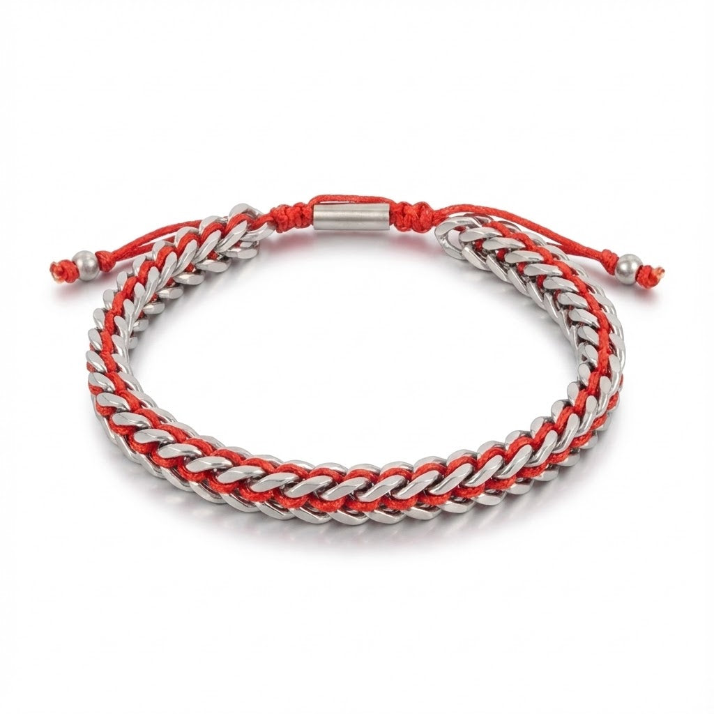 Red Rope Weave Franco Chain Bracelet