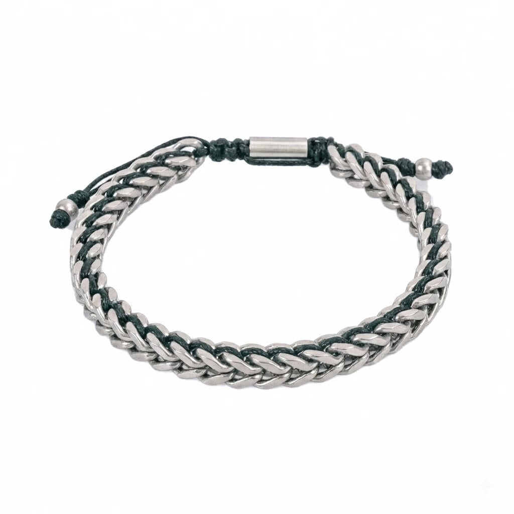 Green Rope Weave Franco Chain Bracelet