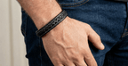 White Stitch Braided Leather Bracelet - Karoo Earth