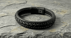 White Stitch Braided Leather Bracelet - Karoo Earth