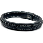 White Stitch Braided Leather Bracelet - Karoo Earth