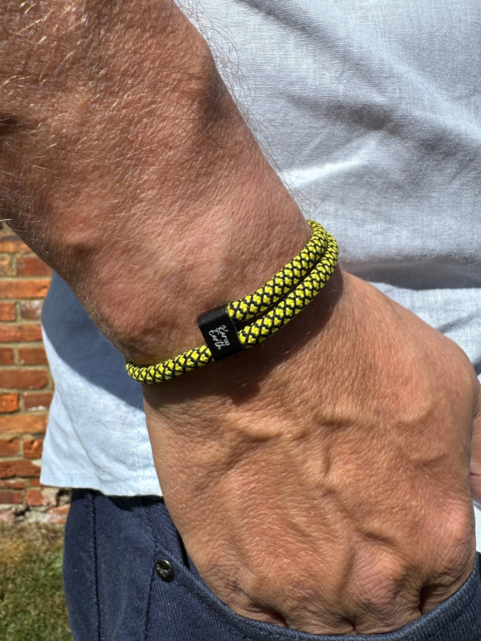 Yellow & Black Karoo Earth Rope Adjustable Paracord Bracelet - Karoo Earth