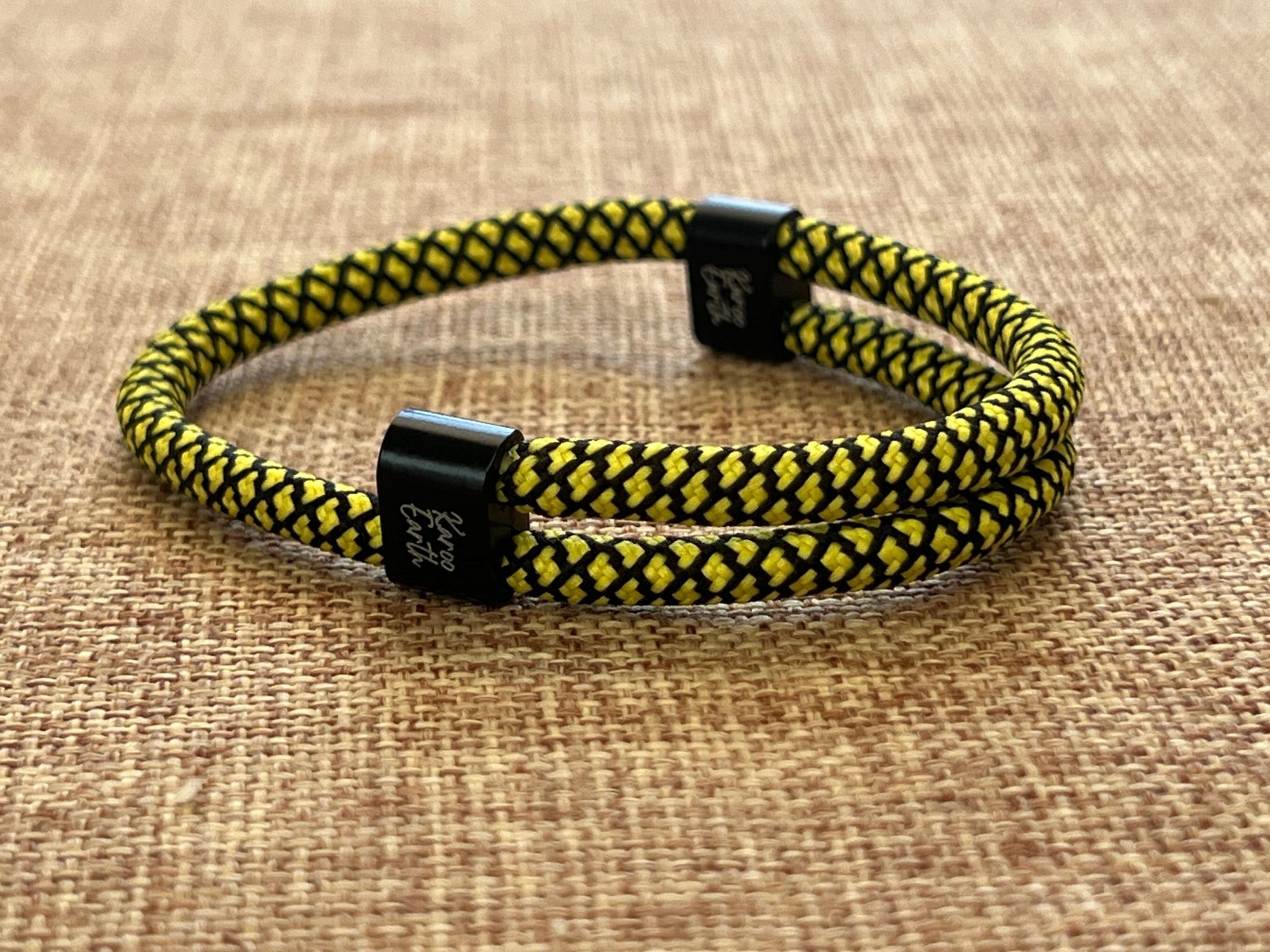 Yellow & Black Karoo Earth Rope Adjustable Paracord Bracelet - Karoo Earth